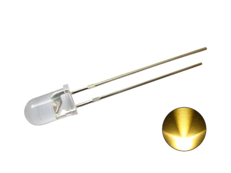 LED 5 mm klar, warmweiß, 16.000 mcd, sehr hell 576