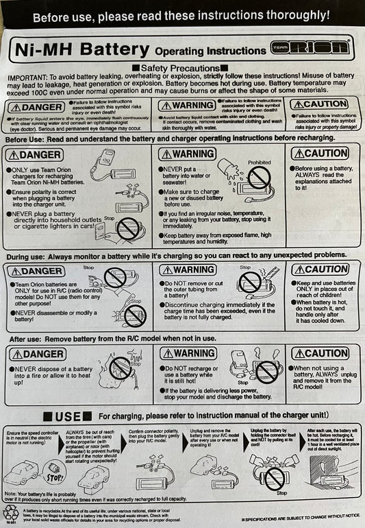 Ranger 3000 NiMH 7,2V Battery Tamiya Stecker