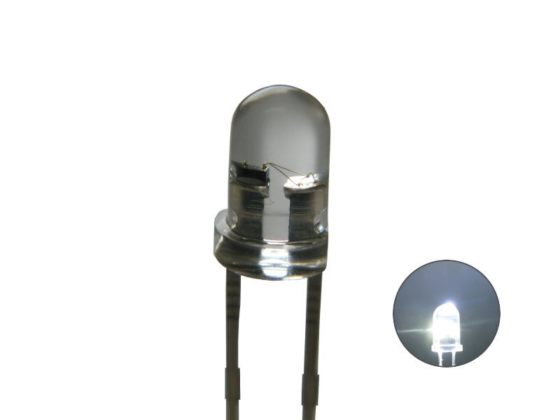 LED blinkend, 3 mm  klar  kaltweiß,     542