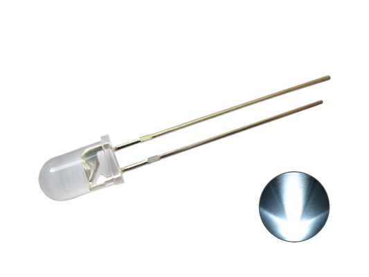 LED 5 mm klar, kaltweiß, 16.000 mcd    576