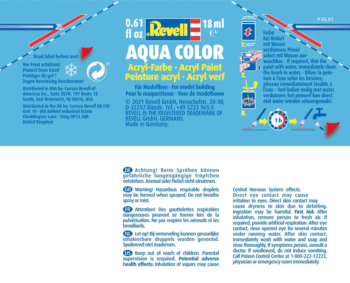 Revell Aqua Color Etikett mit Sicherheitshinweisen