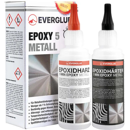 Everglue 2K 5-Minuten-Epoxy Epoxidharz Metallkleber Flüssigmetall 200g Dosierflaschen 1:1