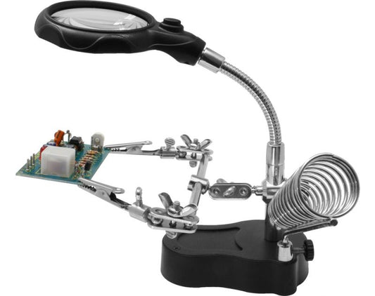 Donau.  "HH3 - Helping Hand mit LED-Licht + Lupe"
