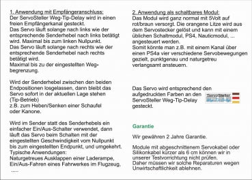 Servo Steller Weg-Tip-Delay