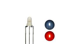 led duo 3 pin weiss / rot 3 mm
